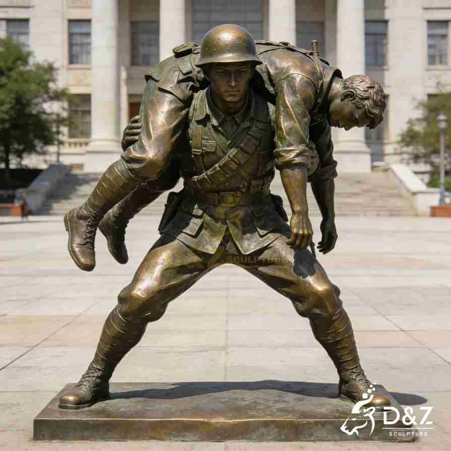Bronze Wounded Soldier Statue 6