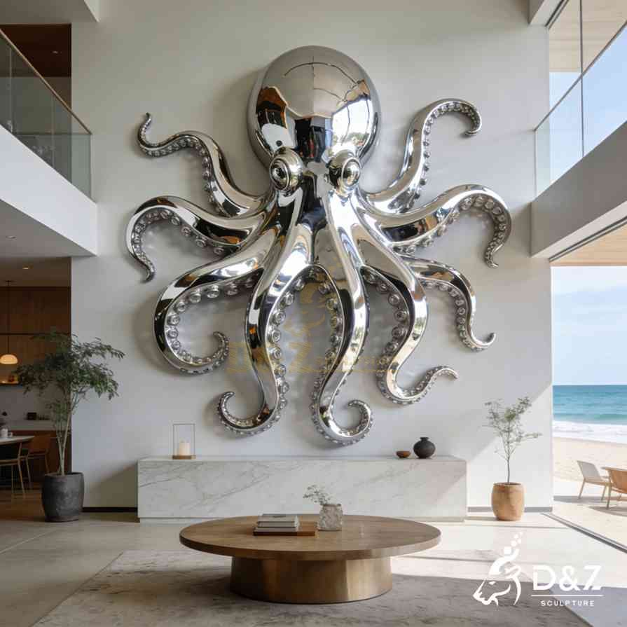 Metal Octopus Wall Sculpture 1 Metal Octopus Wall Sculpture 1