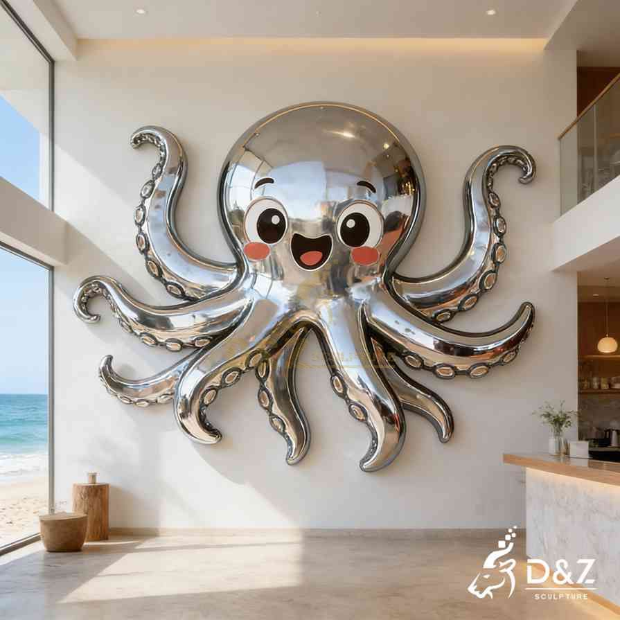Metal Octopus Wall Sculpture 5 Metal Octopus Wall Sculpture 5