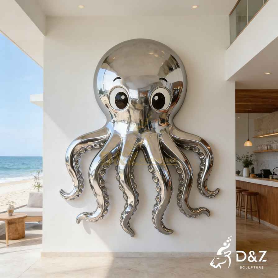 Metal Octopus Wall Sculpture 6 Metal Octopus Wall Sculpture 6