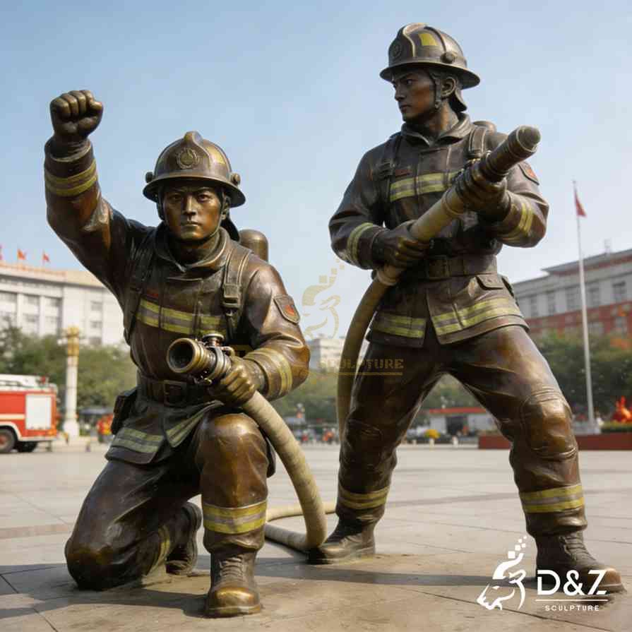 Bronze Firefighter Statues 2