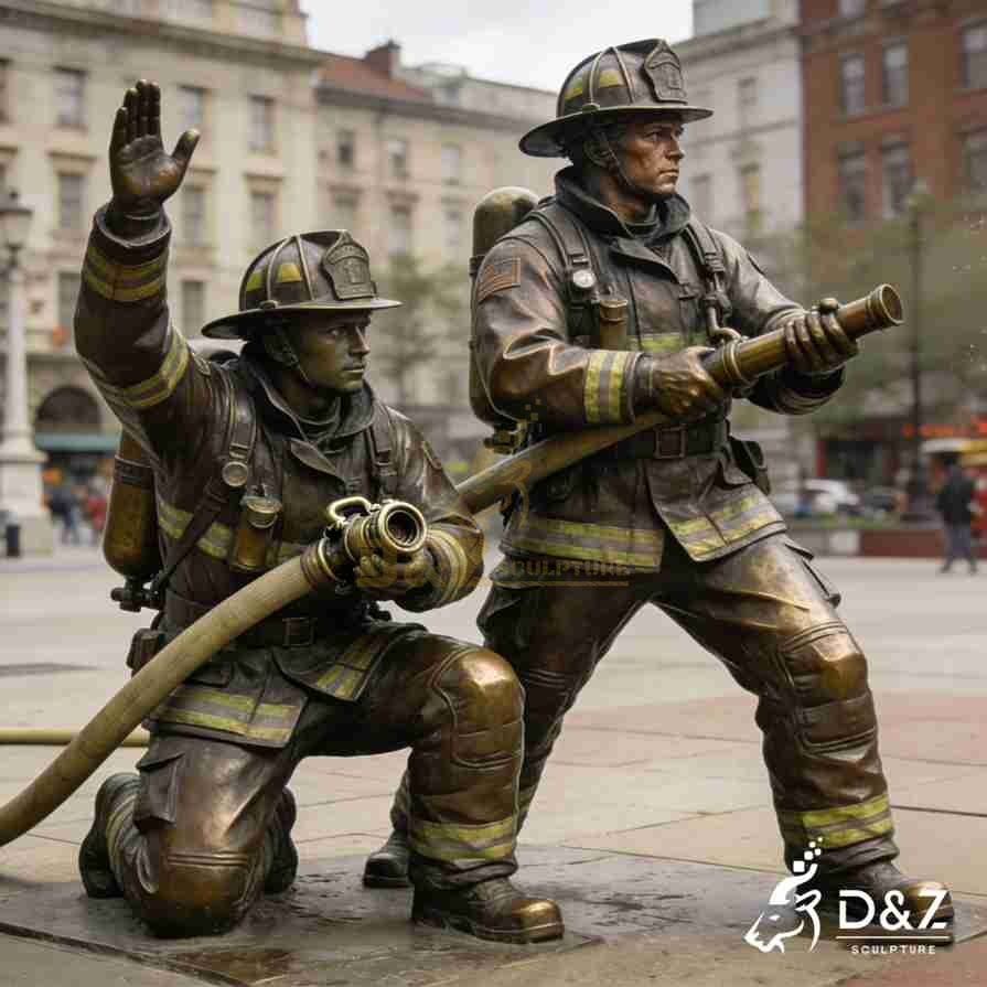 Bronze Firefighter Statues 4