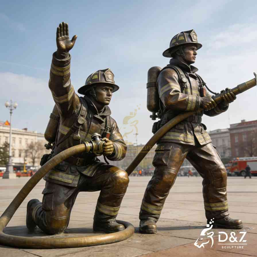 Bronze Firefighter Statues 6