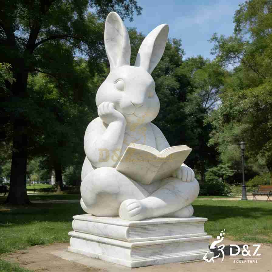 Reading Rabbit Statue 2