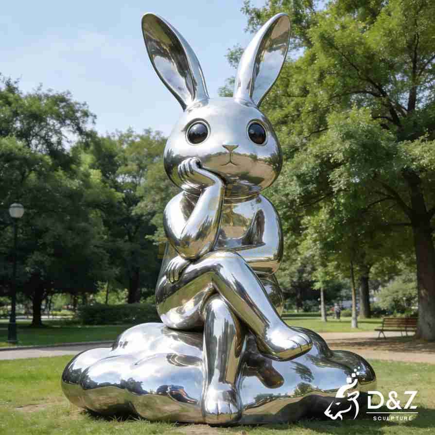 Metal Thinking Rabbit Sculpture 1 Metal Thinking Rabbit Sculpture 1