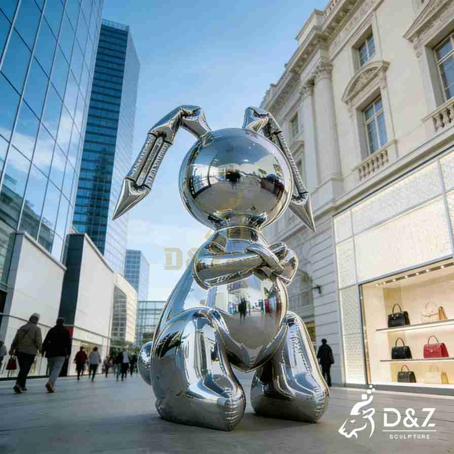 Chrome Rabbit Sculpture 5