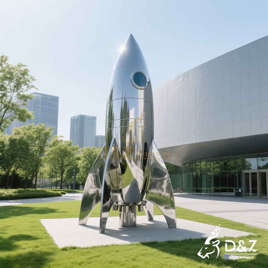 Metal Rocket Sculpture 4