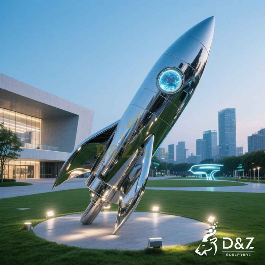 Metal Rocket Sculpture 6
