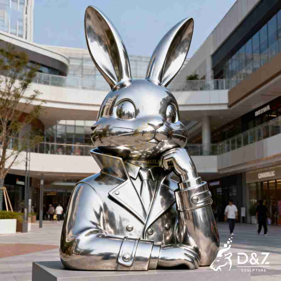 Metal Rabbit Bust Sculpture 2 Metal Rabbit Bust Sculpture 2
