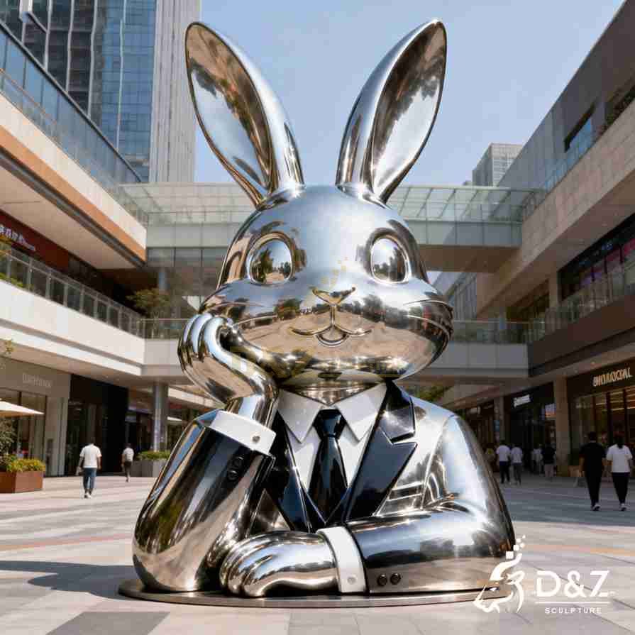 Metal Rabbit Bust Sculpture 5 Metal Rabbit Bust Sculpture 5