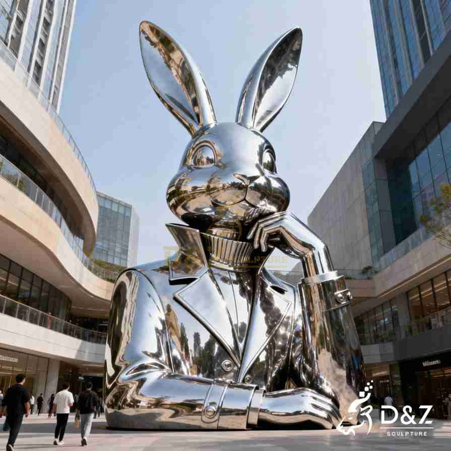 Metal Rabbit Bust Sculpture 6 Metal Rabbit Bust Sculpture 6