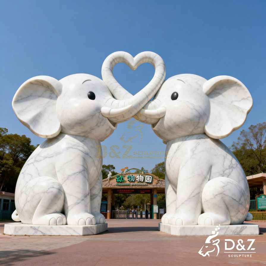 Sitting Elephant Love Statue 1