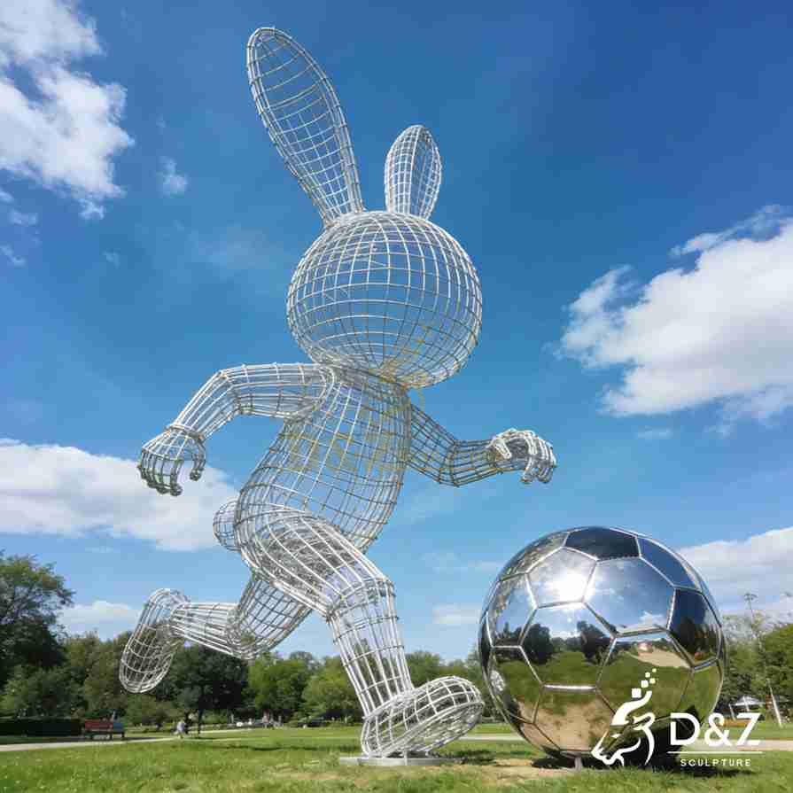 Running Rabbit Wire Sculpture 1