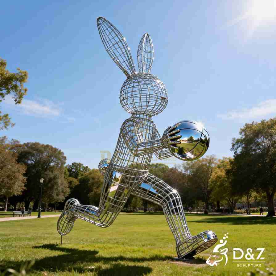 Running Rabbit Wire Sculpture 3