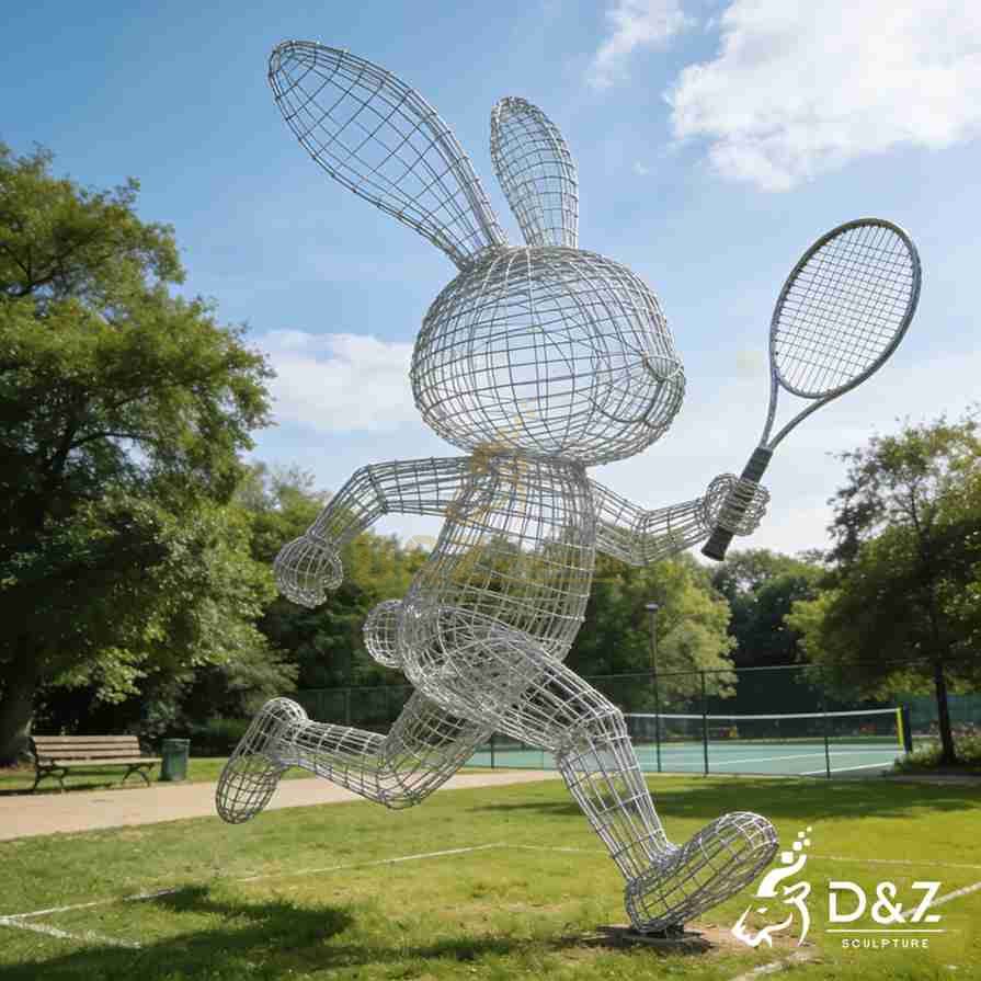 Running Rabbit Wire Sculpture 4