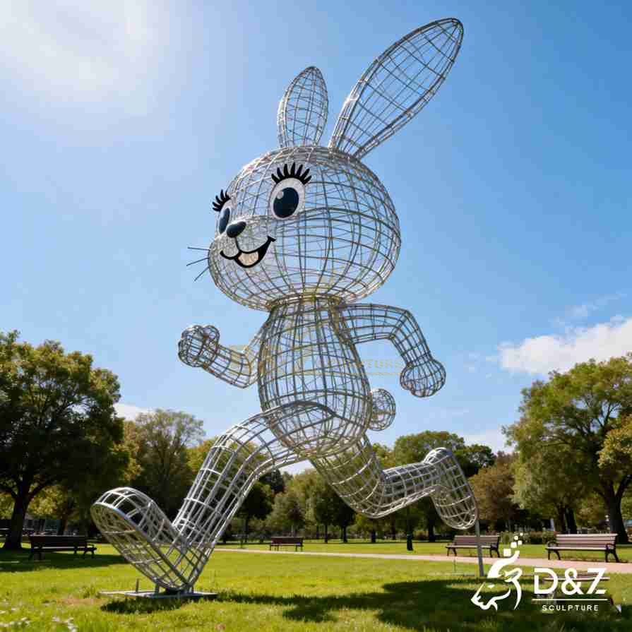 Running Rabbit Wire Sculpture 6