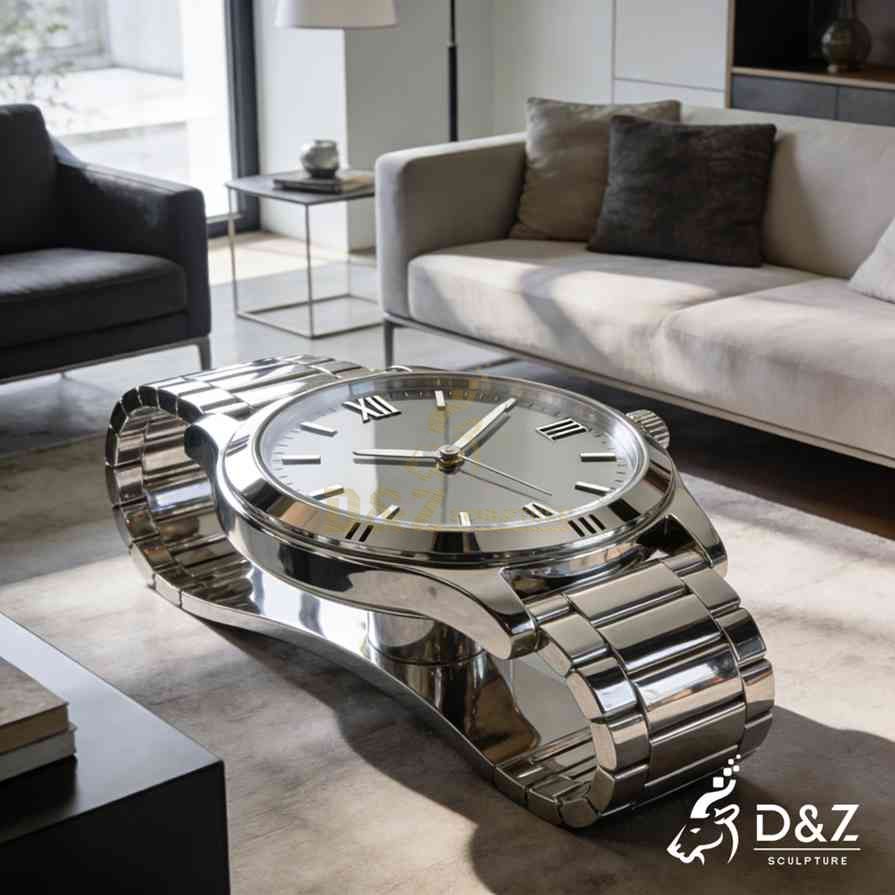 Luxury Metal Watch Coffee Table 6