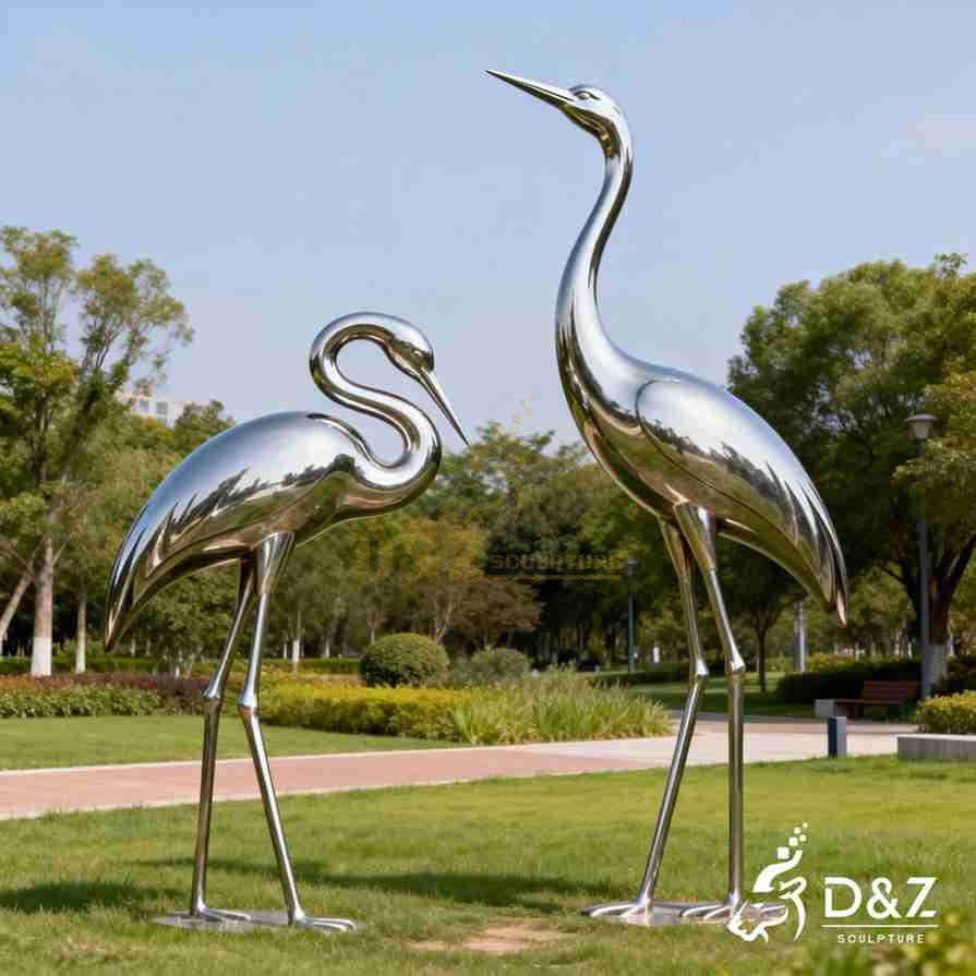 Metal Sandhill Crane Sculpture 2