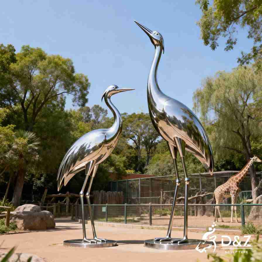 Metal Sandhill Crane Sculpture 3