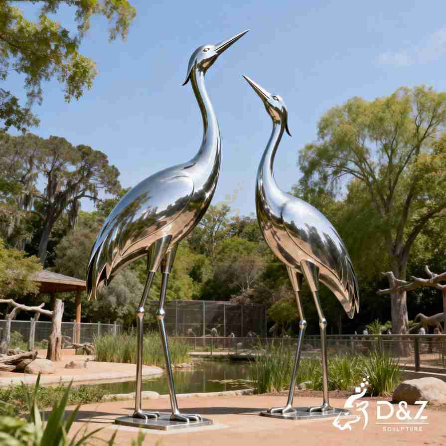 Metal Sandhill Crane Sculpture 5