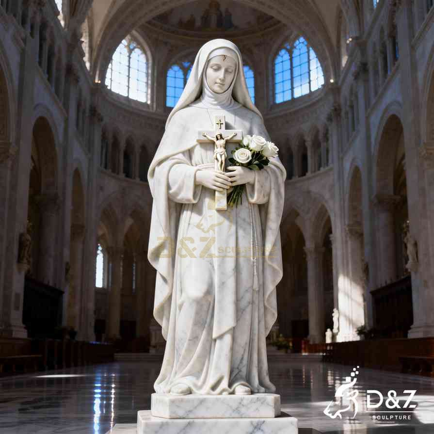 Marble Religious St Rita Statue 2