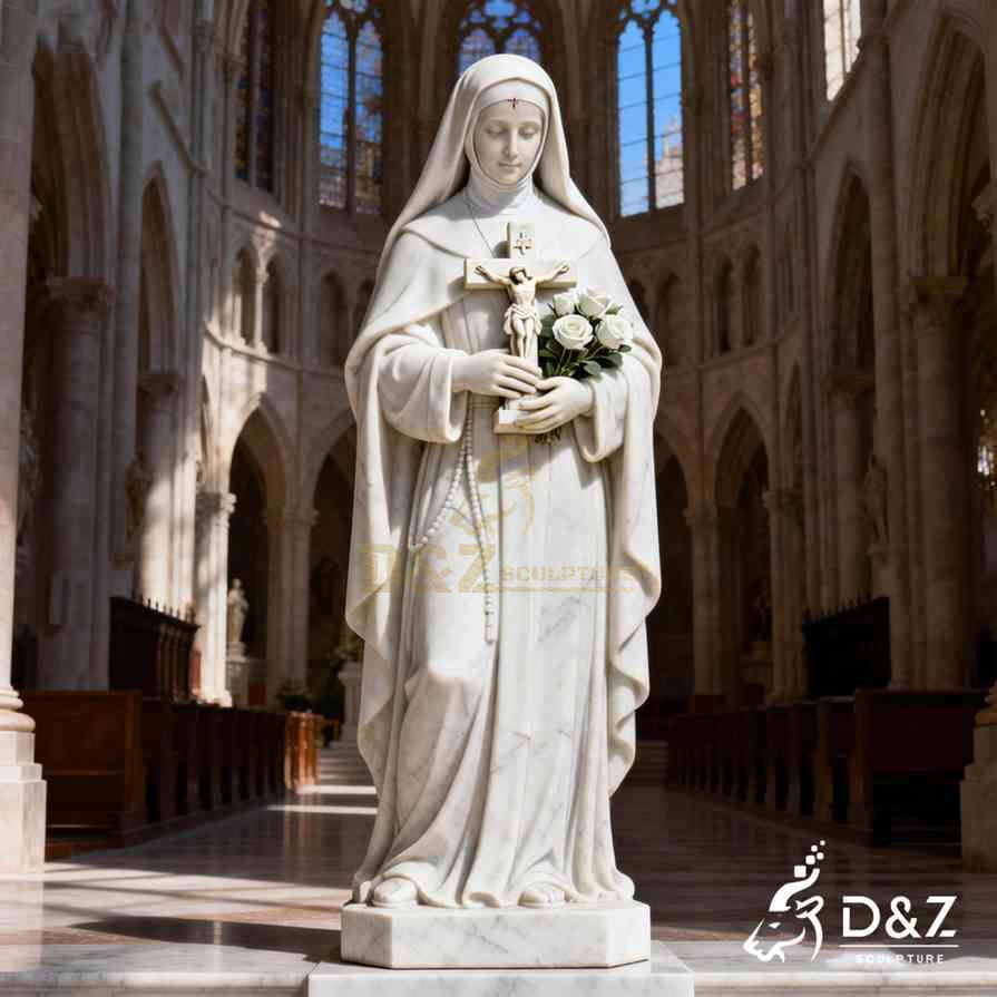 Marble Religious St Rita Statue 3