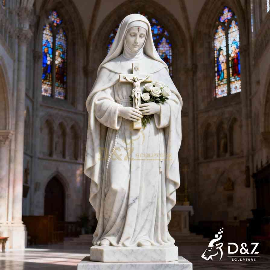 Marble Religious St Rita Statue 6