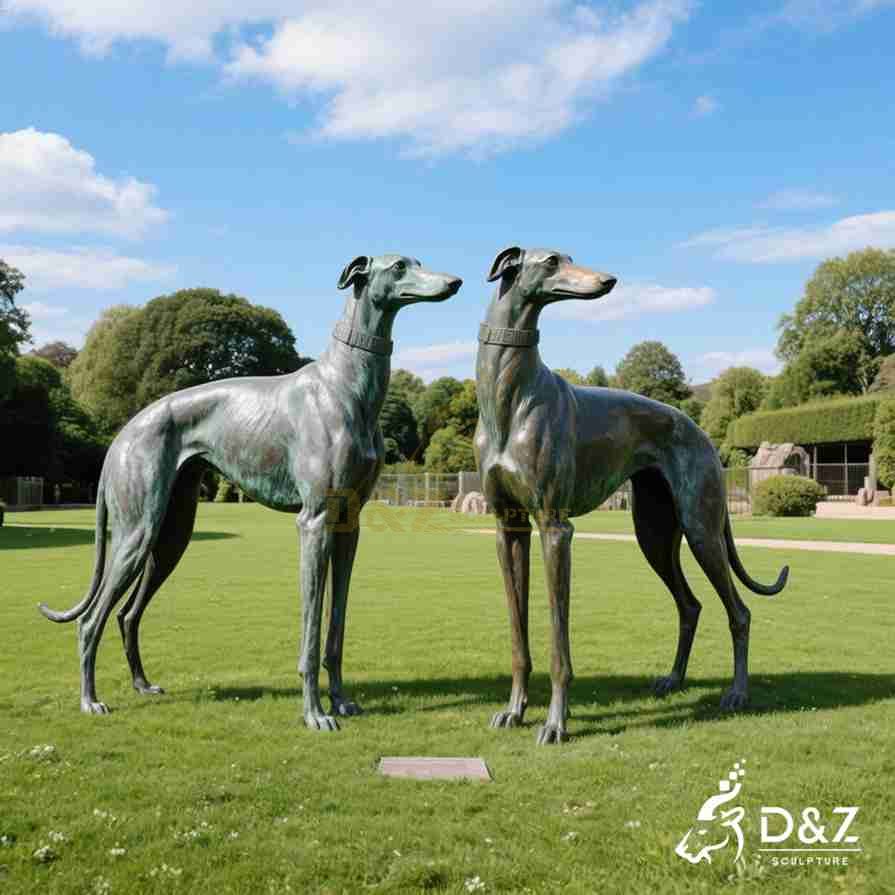 Bronze Greyhound Statues 4