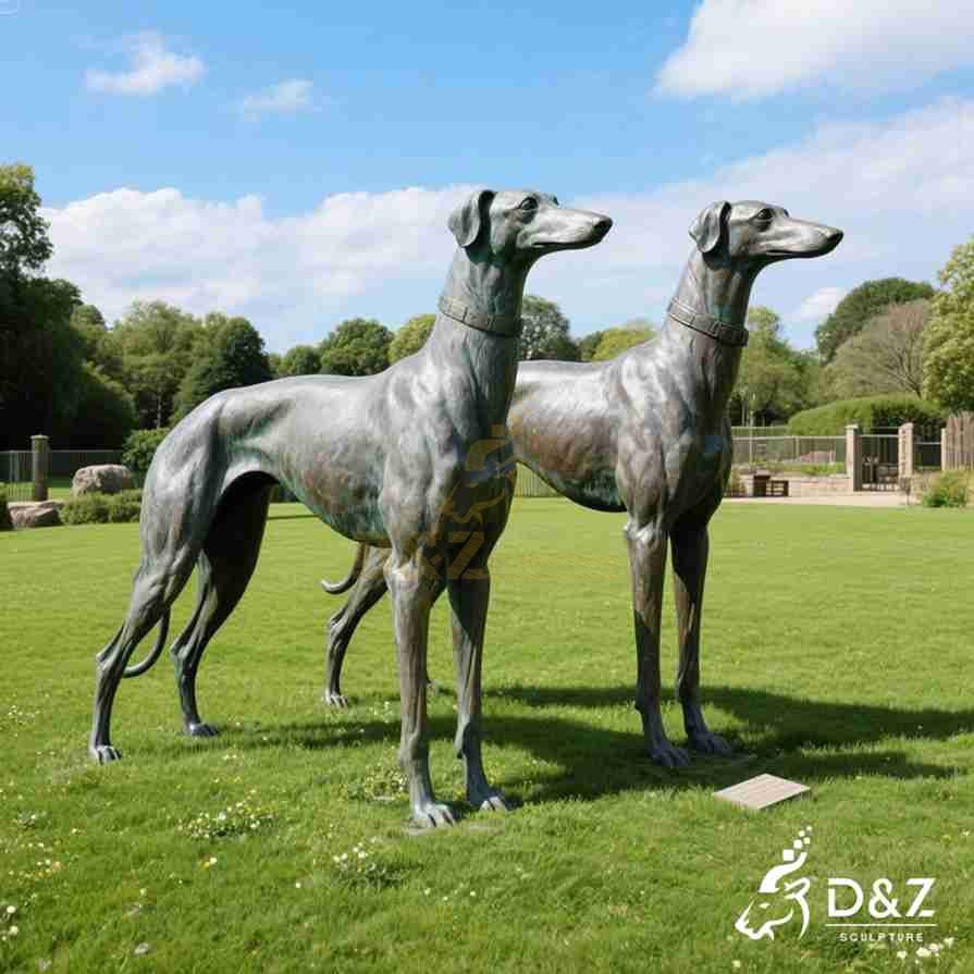 Bronze Greyhound Statues 5