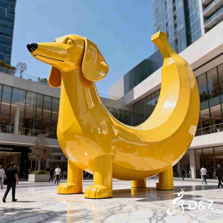 Abstract Metal Dachshund Sculpture 1