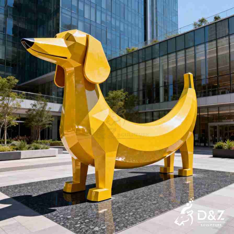 Abstract Metal Dachshund Sculpture 2