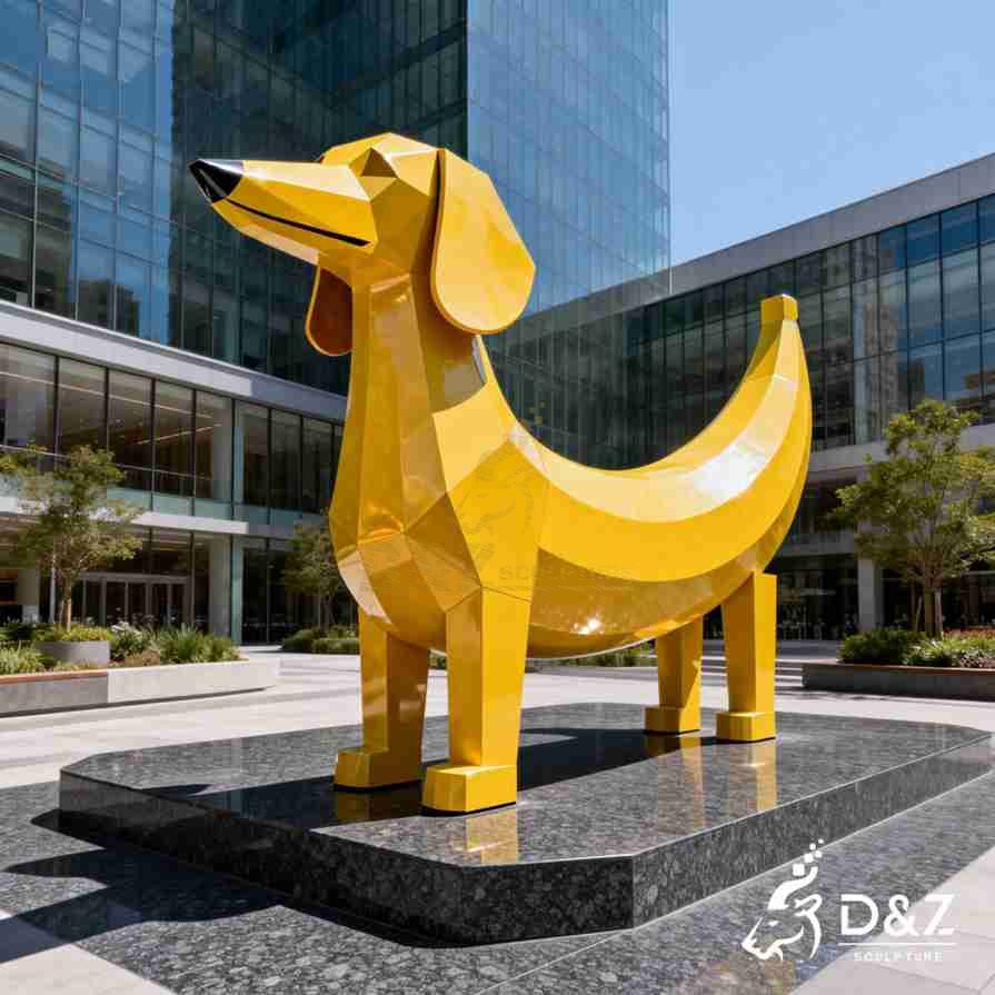 Abstract Metal Dachshund Sculpture 3