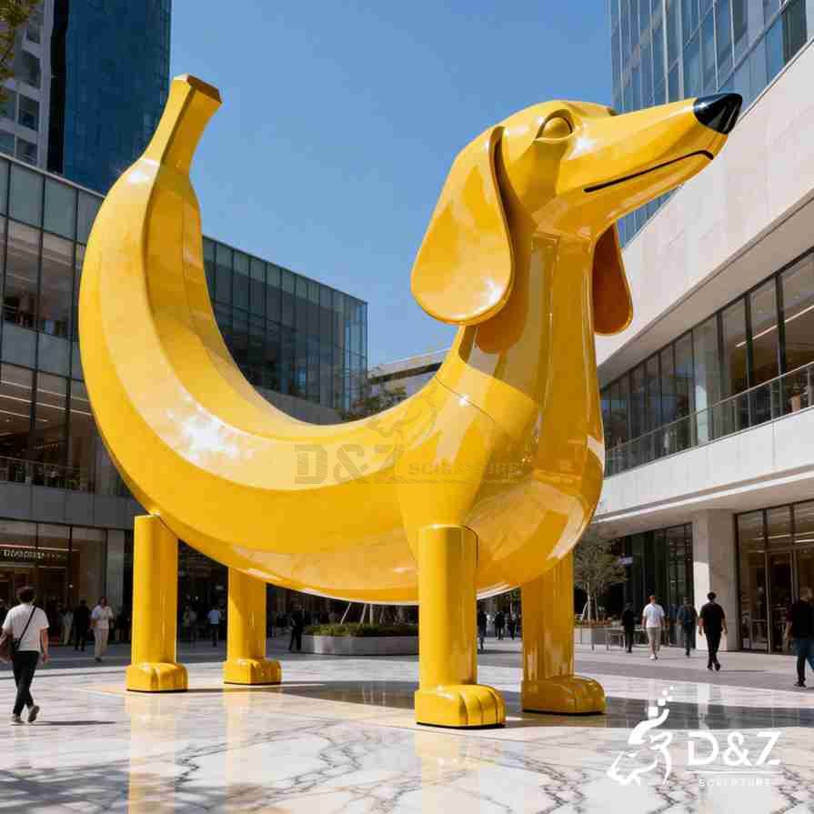 Abstract Metal Dachshund Sculpture 4