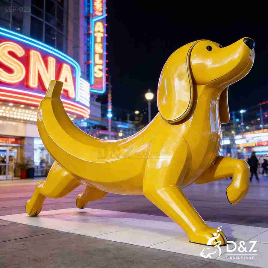 Abstract Metal Dachshund Sculpture 5