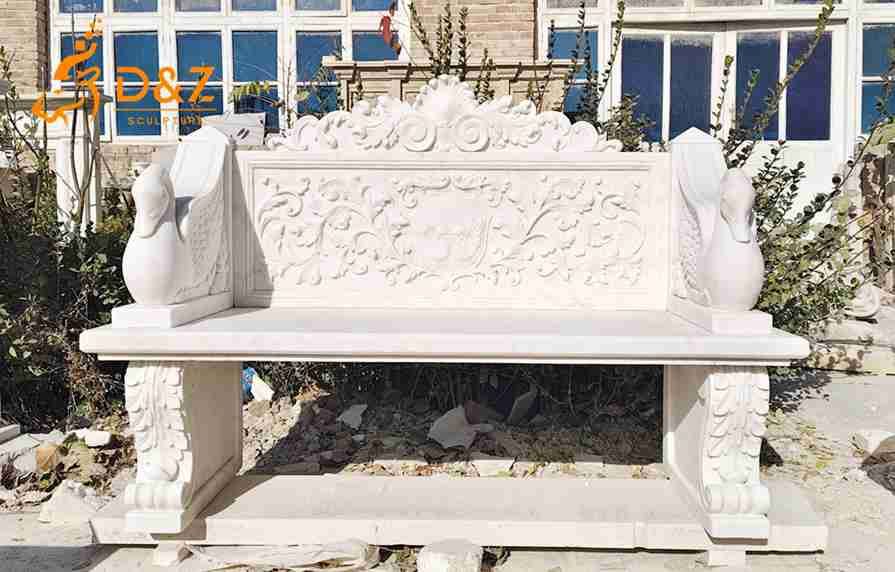 Modern White Marble Bench 1