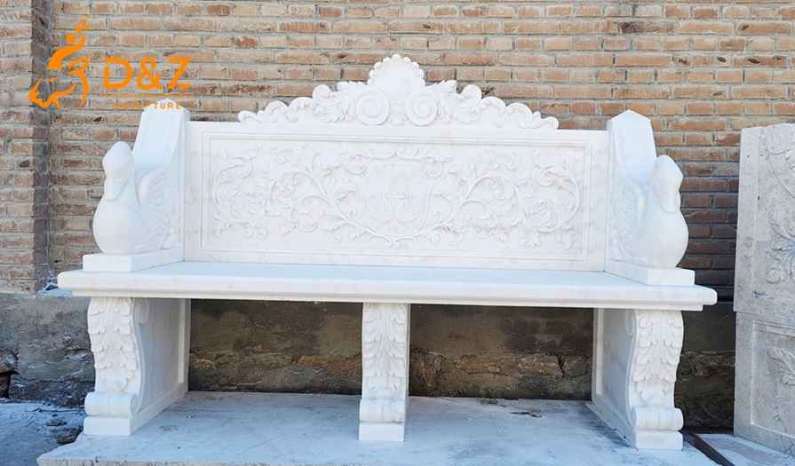 Modern White Marble Bench 4