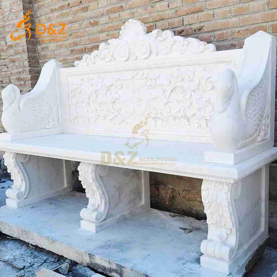 Modern White Marble Bench 5