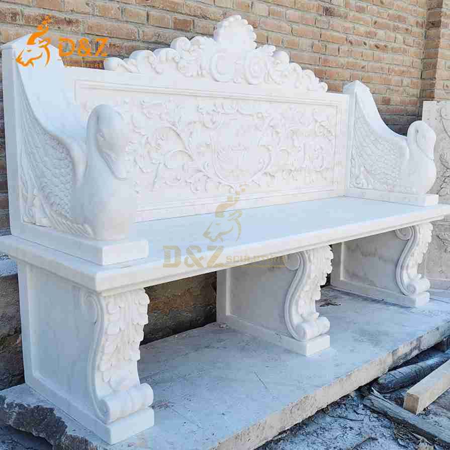 Modern White Marble Bench 6
