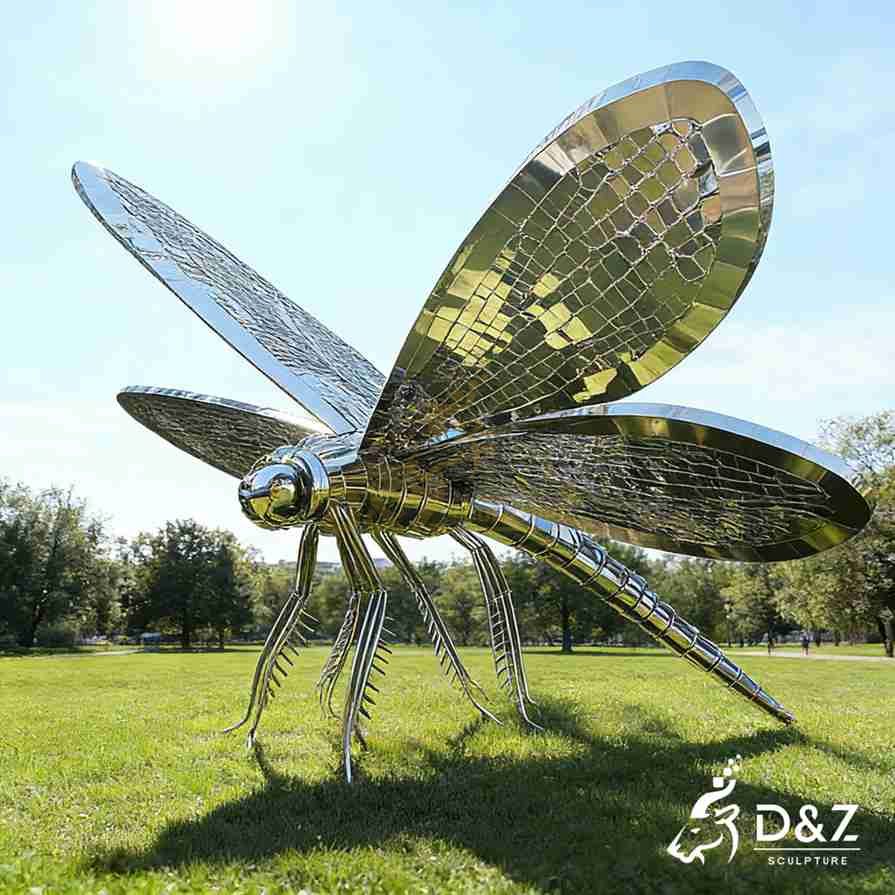 Metal Dragonfly Yard Sculpture 2
