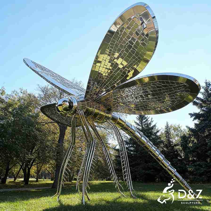 Metal Dragonfly Yard Sculpture 3