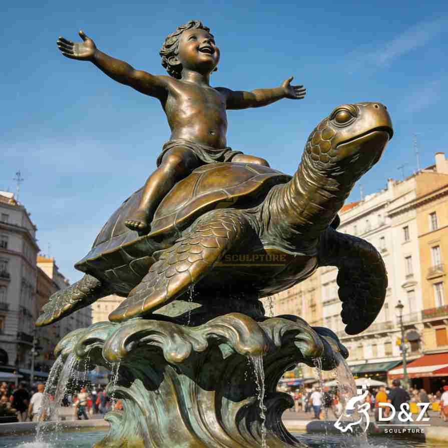 Bronze Turtle Water Fountain 3