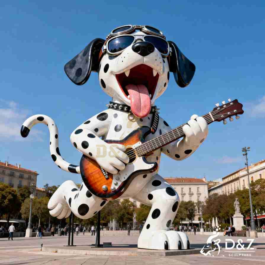 Metal Dalmatian Dog Sculpture 3