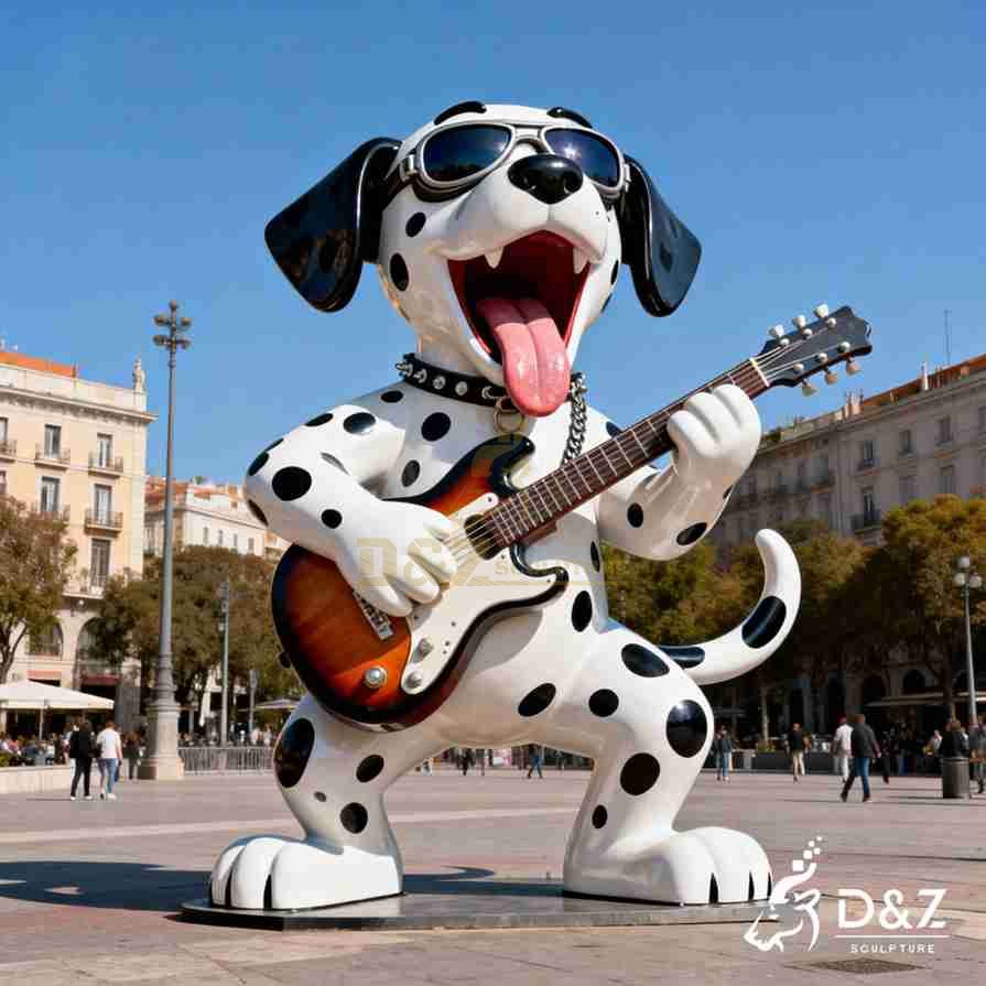Metal Dalmatian Dog Sculpture 4