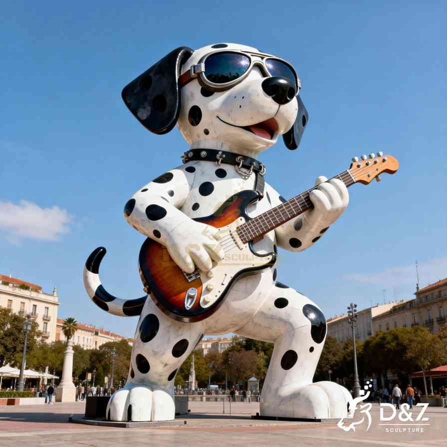 Metal Dalmatian Dog Sculpture 5