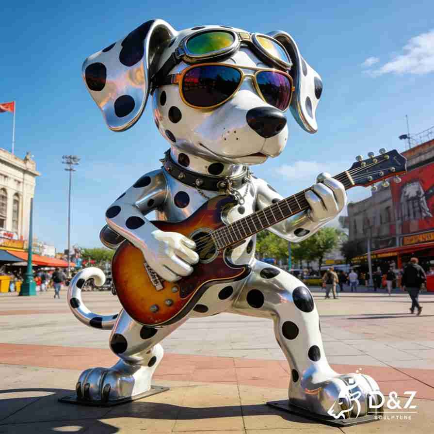 Metal Dalmatian Dog Sculpture 6