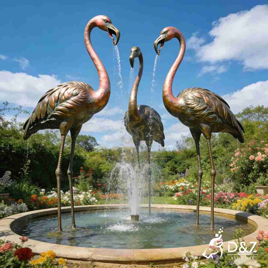 Bronze Flamingo Fountain 1