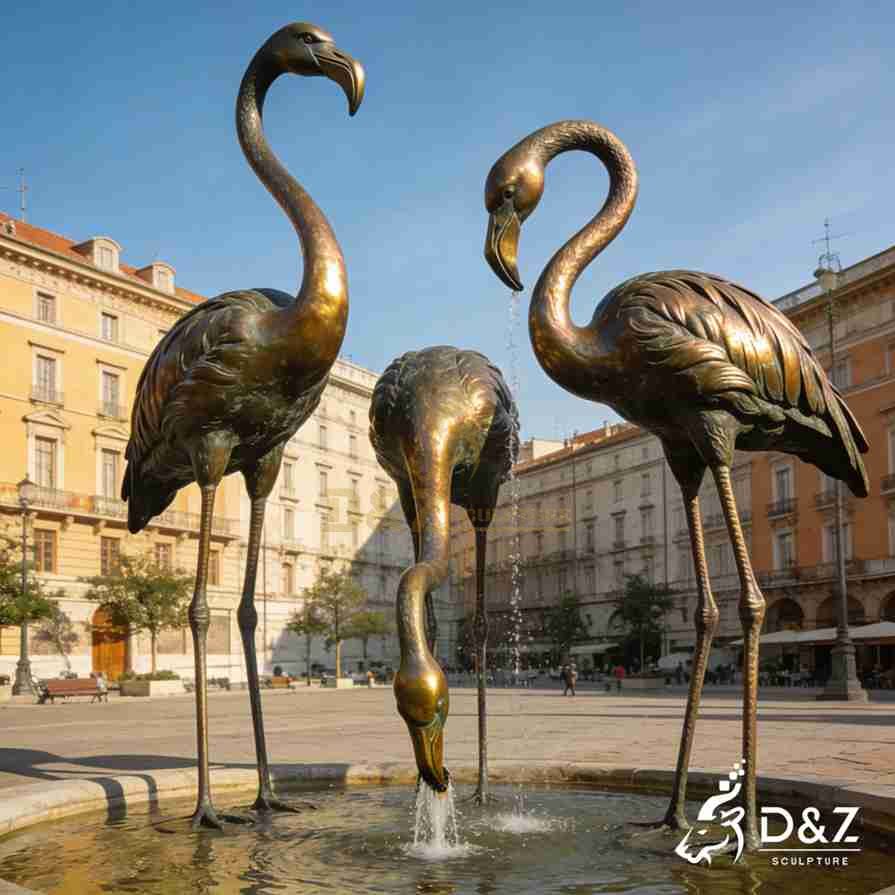 Bronze Flamingo Fountain 4