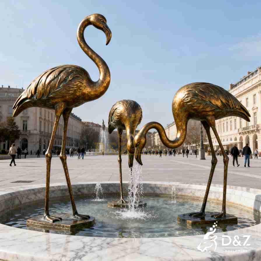 Bronze Flamingo Fountain 5