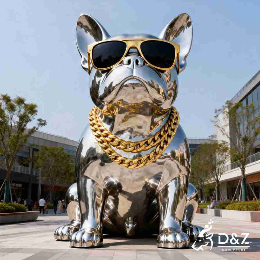 Metal French Bulldog Sculpture 2
