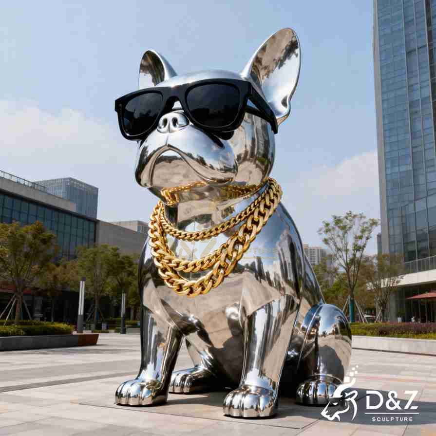 Metal French Bulldog Sculpture 6